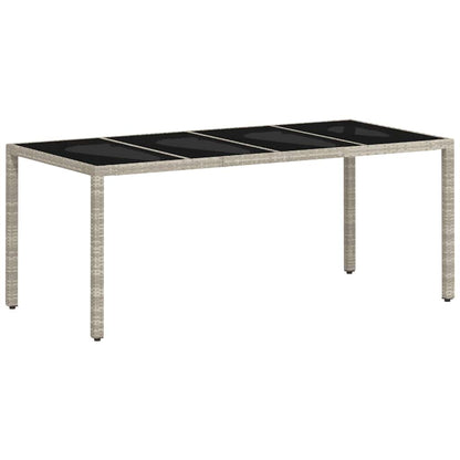 Garten Essgruppe 7 pcs Hellgrau Poly-Rattan