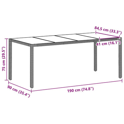 Garten Essgruppe 7 pcs Hellgrau Poly-Rattan