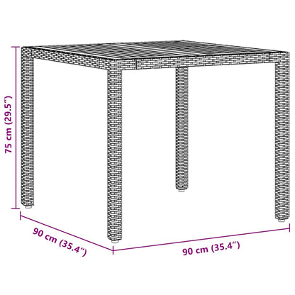 Garten Essgruppe 5 pcs Schwarz Poly-Rattan