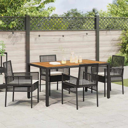Garten Essgruppe 5 pcs Schwarz Poly-Rattan