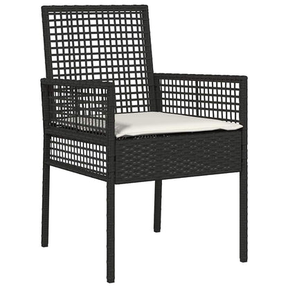 Garten Essgruppe 9 pcs Schwarz Poly-Rattan