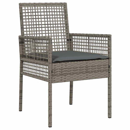 Garten Essgruppe 7 pcs Grau Poly-Rattan