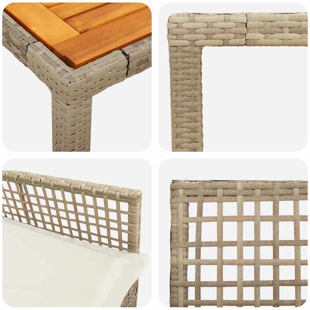 Garten Essgruppe 3 pcs Beige Poly-Rattan