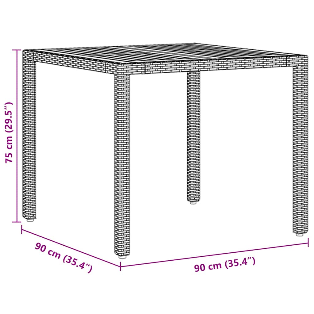 Garten Essgruppe 3 pcs Beige Poly-Rattan