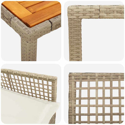 Garten Essgruppe 7 pcs Beige Poly-Rattan