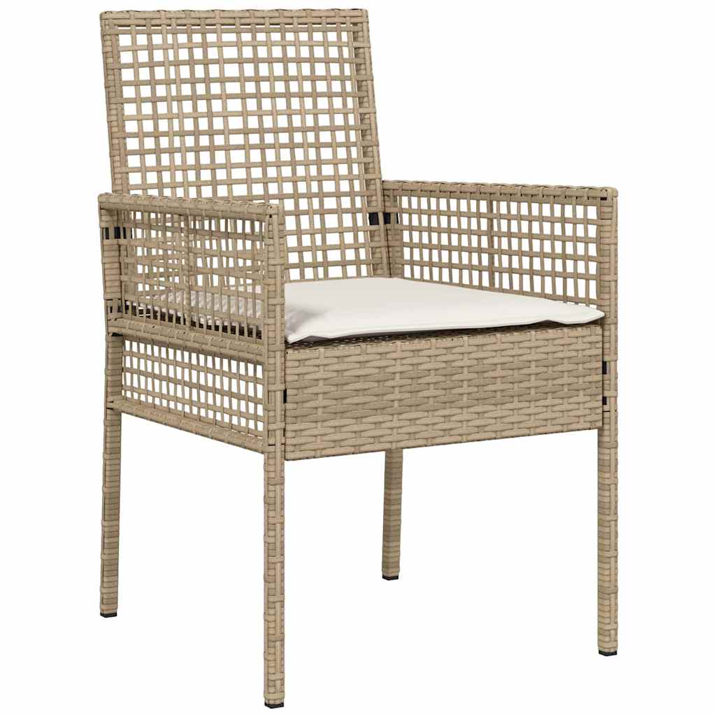 Garten Essgruppe 7 pcs Beige Poly-Rattan