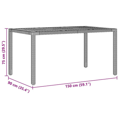 Garten Essgruppe 7 pcs Beige Poly-Rattan