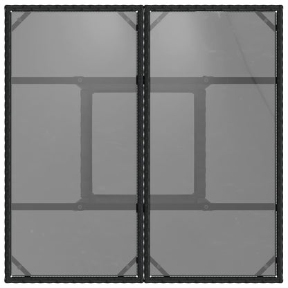 Garten Essgruppe 3 pcs Schwarz Poly-Rattan