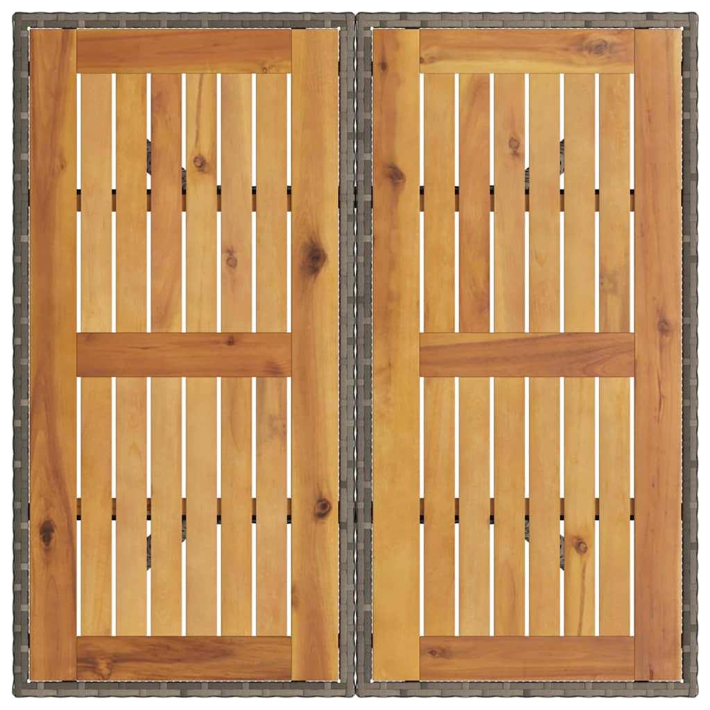 Garten Essgruppe 3 pcs Grau Poly-Rattan