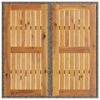 Garten Essgruppe 3 pcs Grau Poly-Rattan