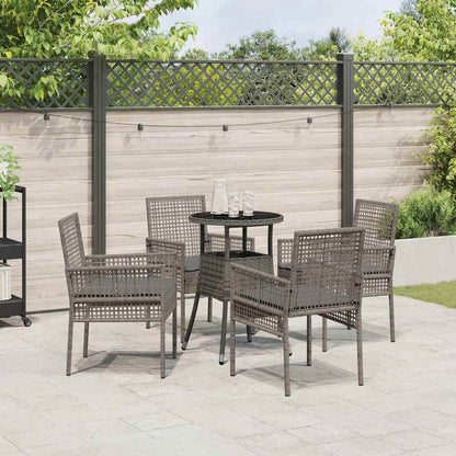 Garten Essgruppe 5 pcs Grau Poly-Rattan