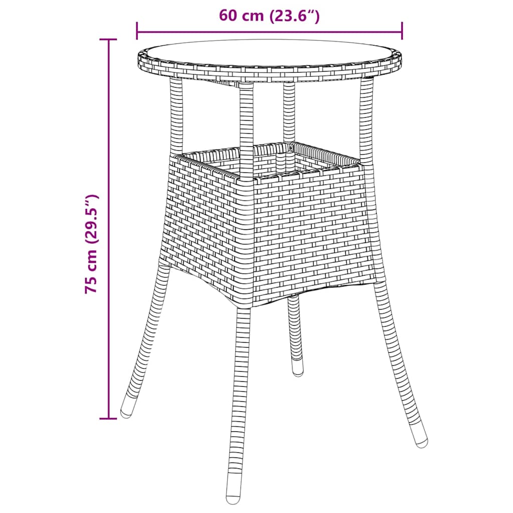 Garten Essgruppe 5 pcs Grau Poly-Rattan