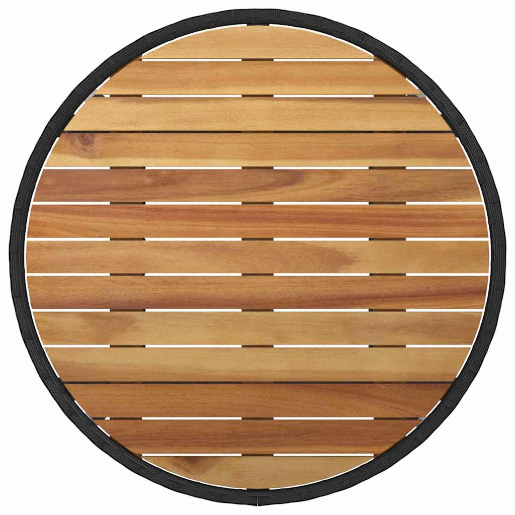 Garten Essgruppe 3 pcs Schwarz Poly-Rattan