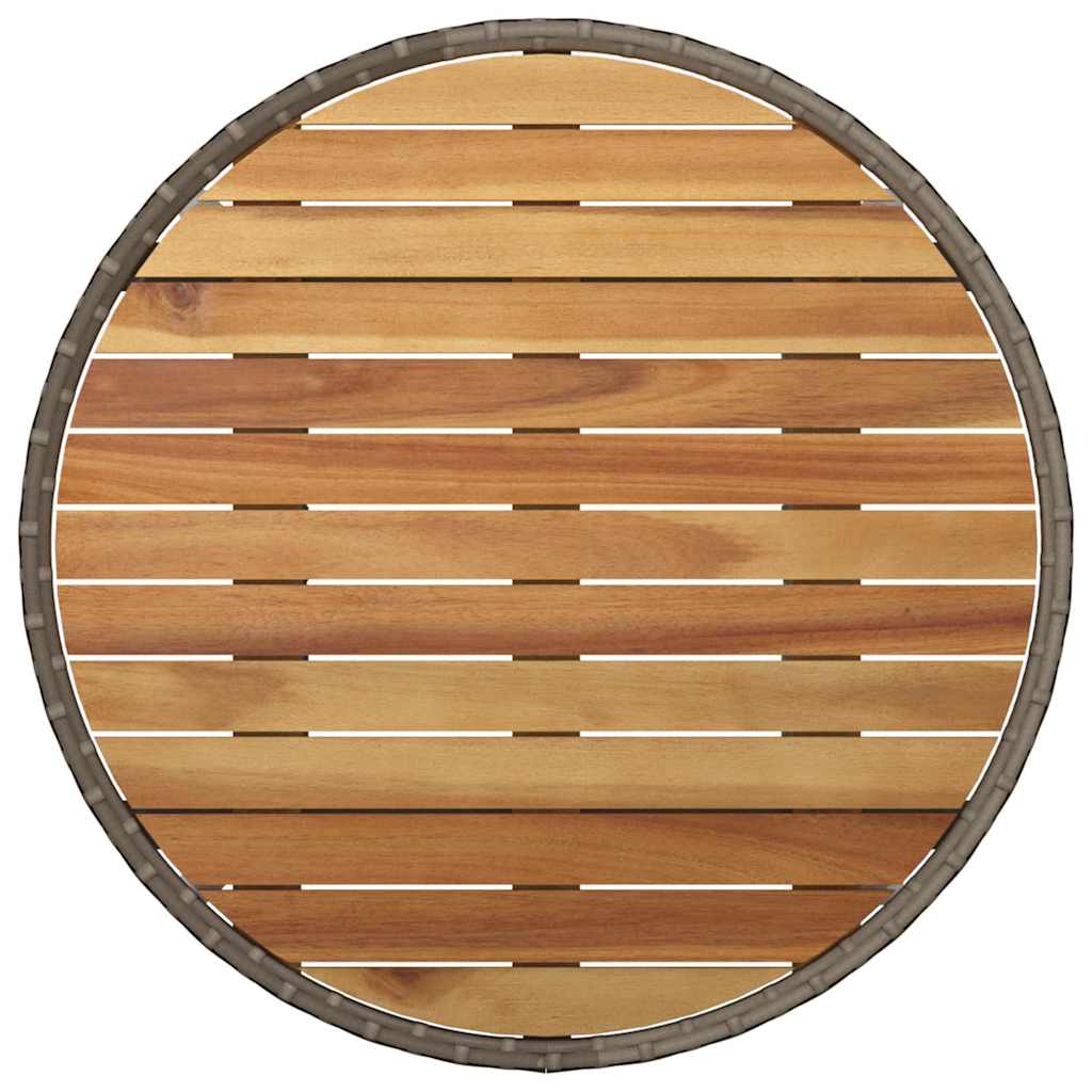 Garten Essgruppe 3 pcs Grau Poly-Rattan