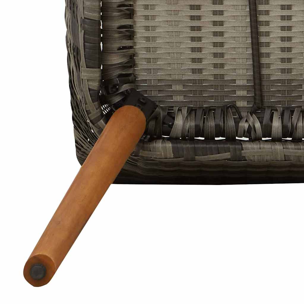 Gartenstuhl mit Kissen 2 pcs Grau 62,5 x 55 x 82 cm Poly-Rattan