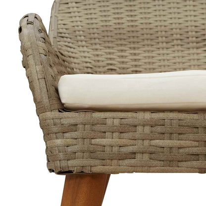 vidaXL Gartenstuhl 2 pcs Beige 62,5 x 55 x 82 cm Poly-Rattan