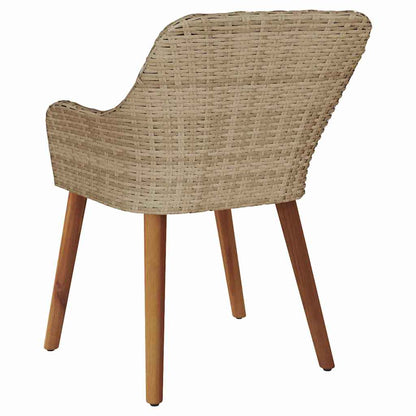vidaXL Gartenstuhl 2 pcs Beige 62,5 x 55 x 82 cm Poly-Rattan