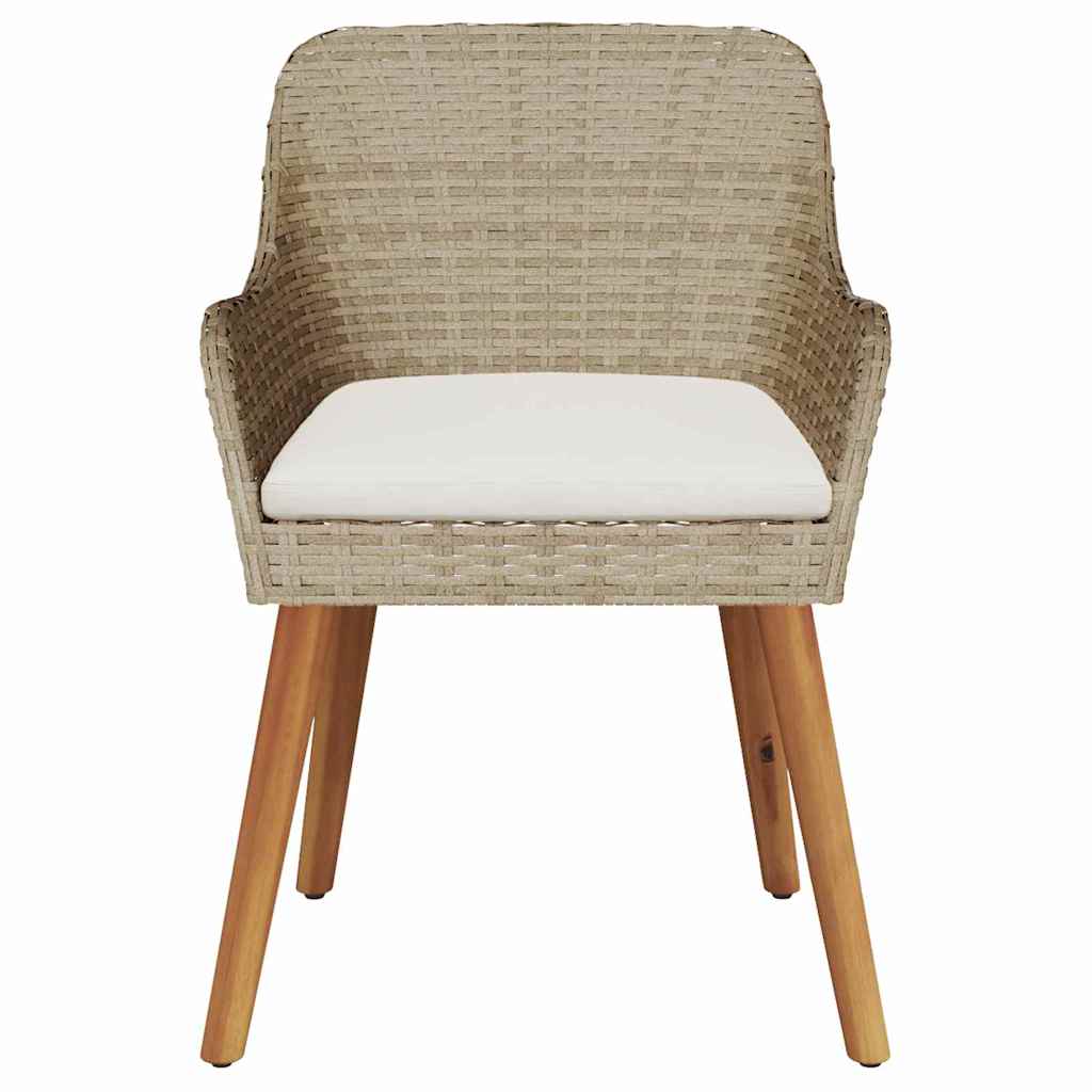 vidaXL Gartenstuhl 2 pcs Beige 62,5 x 55 x 82 cm Poly-Rattan