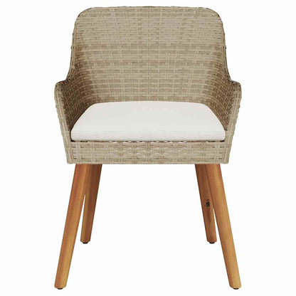 vidaXL Gartenstuhl 2 pcs Beige 62,5 x 55 x 82 cm Poly-Rattan