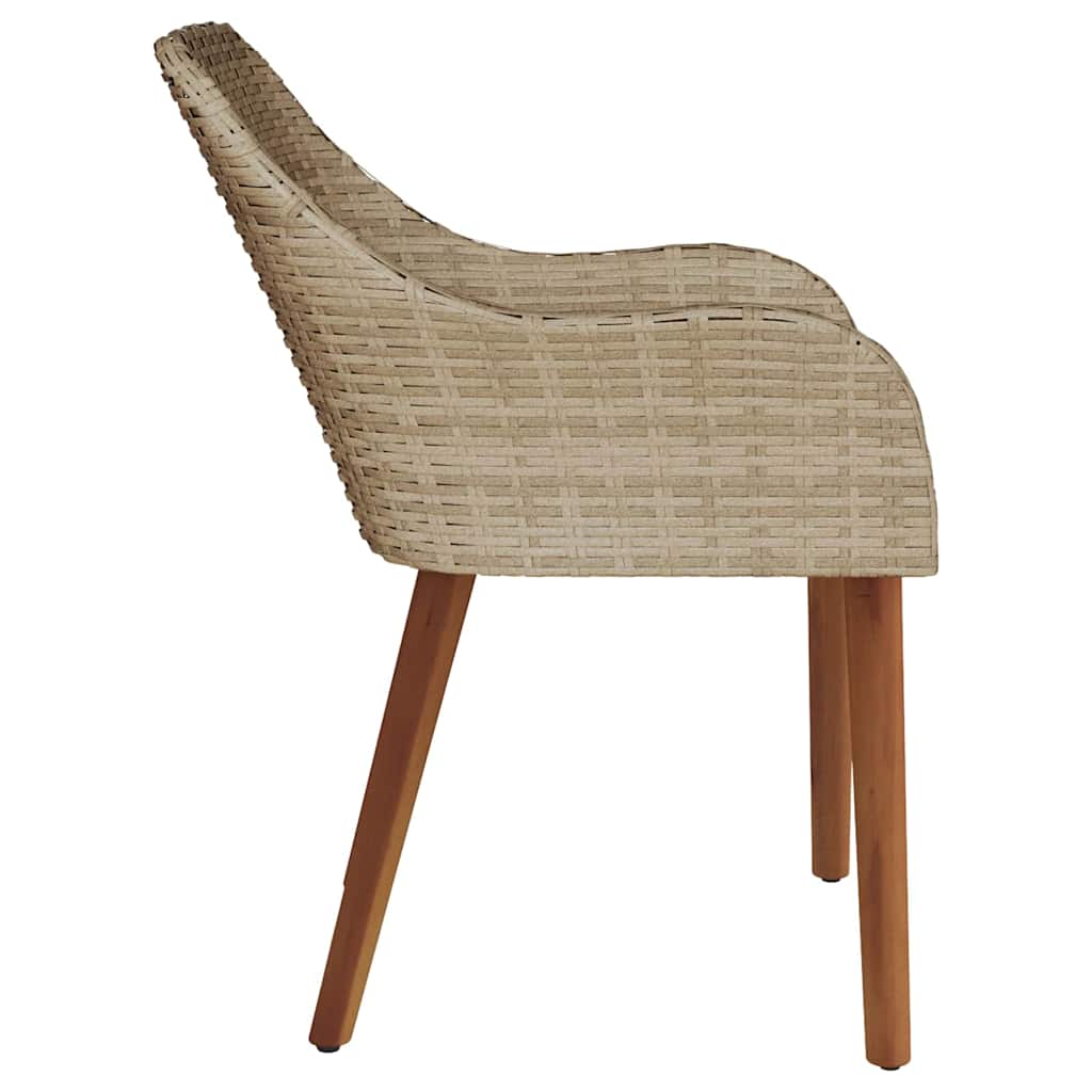 vidaXL Gartenstuhl 2 pcs Beige 62,5 x 55 x 82 cm Poly-Rattan