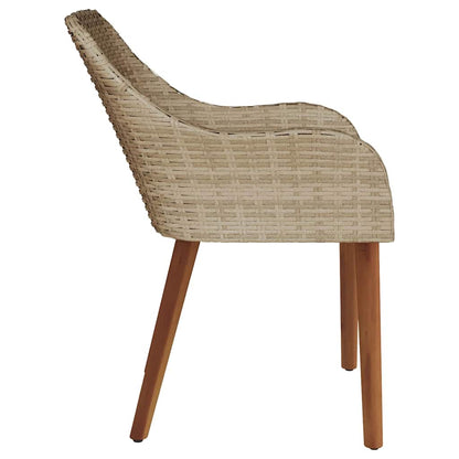 vidaXL Gartenstuhl 2 pcs Beige 62,5 x 55 x 82 cm Poly-Rattan