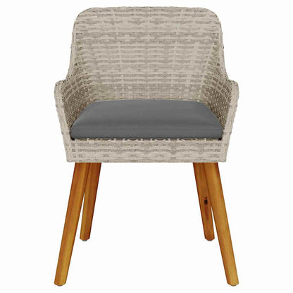 Gartenstuhl 2 pcs Hellgrau 62,5 x 55 x 82 cm Poly-Rattan