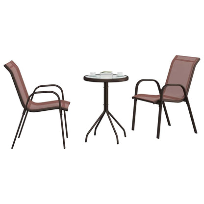 Garten Bistro Set 3 pcs Braun Stahl