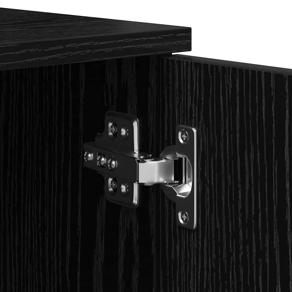 Bettrahmen Schwarz Eichen-Optik 80 x 200 cm Holzwerkstoff