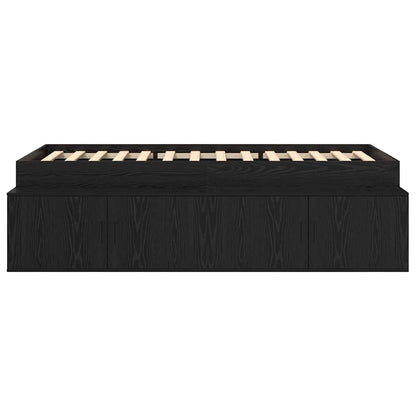 Bettrahmen Schwarz Eichen-Optik 80 x 200 cm Holzwerkstoff