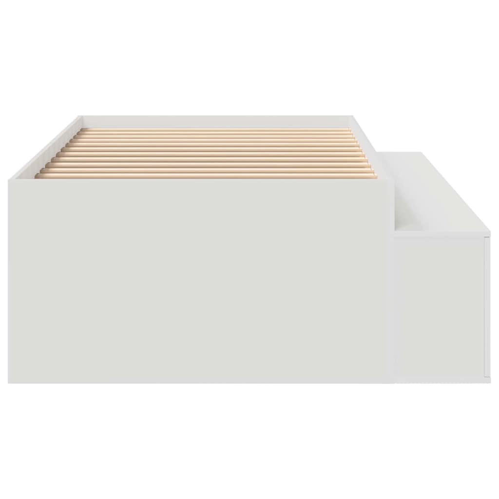 vidaXL Bettrahmen mit Schubladen Weiß 90 x 190 cm Holzwerkstoff