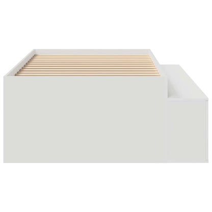 vidaXL Bettrahmen mit Schubladen Weiß 90 x 190 cm Holzwerkstoff