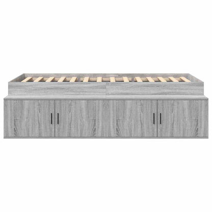 Bettrahmen mit Speicher Graues Sonoma 90 x 190 cm Holzwerkstoff