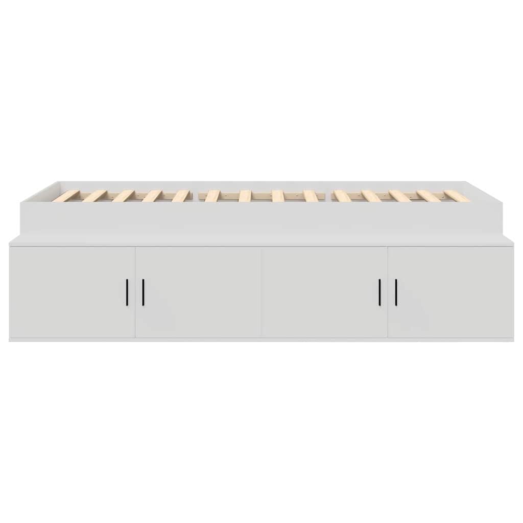 Bettrahmen mit Schubladen Weiß 70 x 190 cm Holzwerkstoff