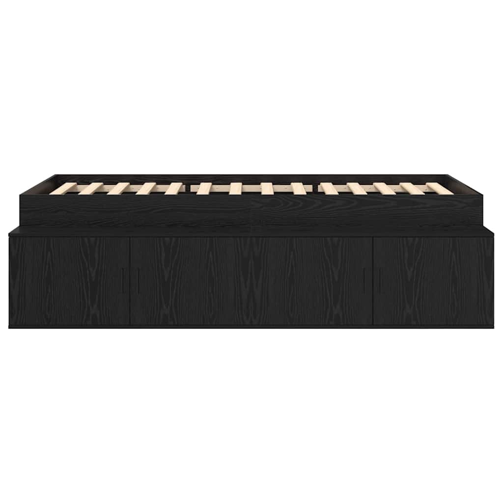 Bettrahmen Schwarz Eichen-Optik 70 x 190 cm Holzwerkstoff