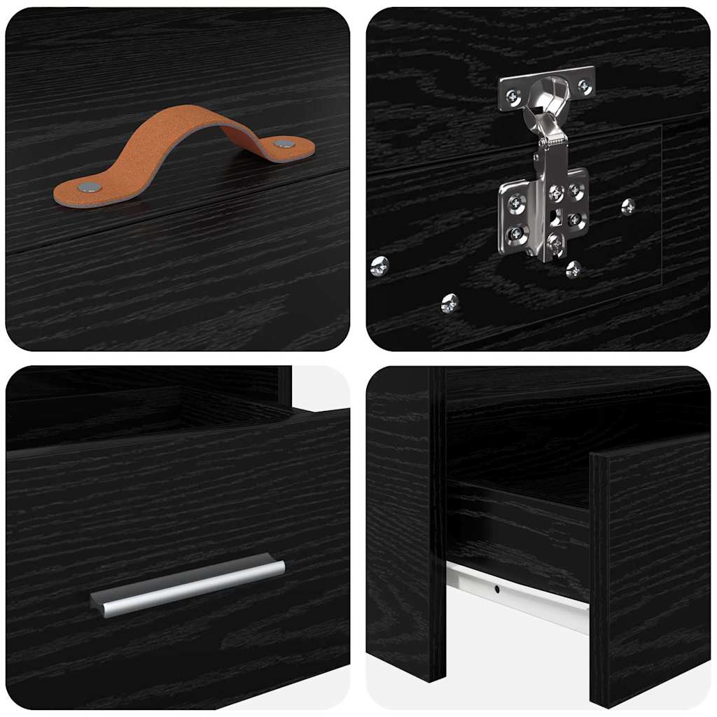 Bettrahmen Schwarz Eichen-Optik 70 x 190 cm Holzwerkstoff