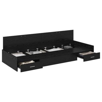 Bettrahmen Schwarz Eichen-Optik 70 x 190 cm Holzwerkstoff