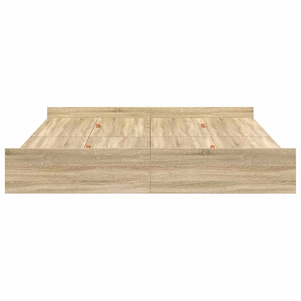 Aufbewahrungsbettgestell mit Kopfteil Sonoma-Eiche 200 x 200 cm