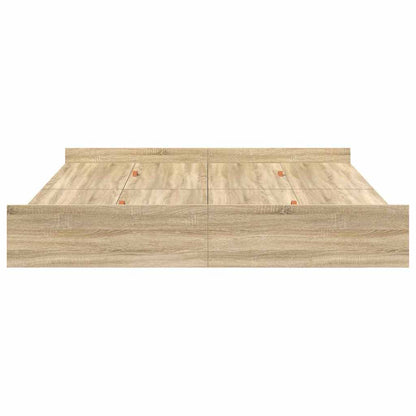 Aufbewahrungsbettgestell mit Kopfteil Sonoma-Eiche 200 x 200 cm