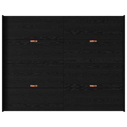 Aufbewahrungsbettgestell Schwarz Eichen-Optik 150 x 200 cm