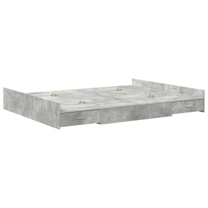 vidaXL Aufbewahrungsbettgestell Beton Grau 150 x 200 cm Holzwerkstoff