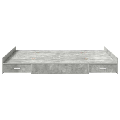 vidaXL Aufbewahrungsbettgestell Beton Grau 150 x 200 cm Holzwerkstoff