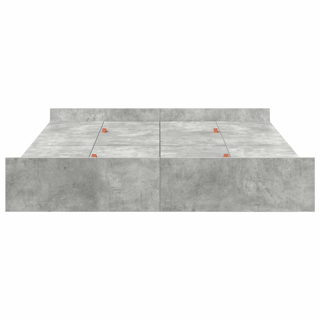 vidaXL Aufbewahrungsbettgestell Beton Grau 150 x 200 cm Holzwerkstoff