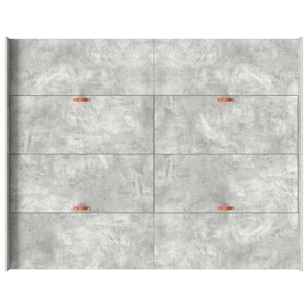 vidaXL Aufbewahrungsbettgestell Beton Grau 150 x 200 cm Holzwerkstoff