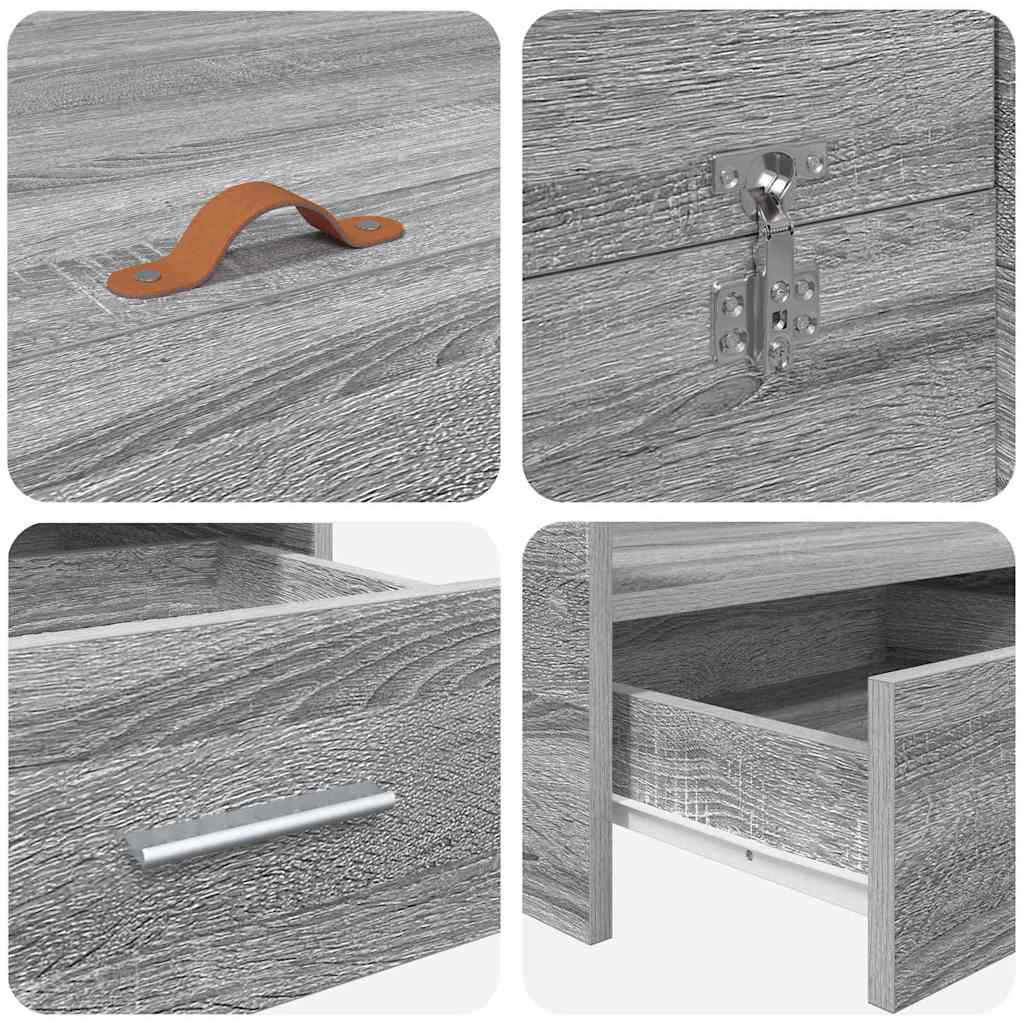 Aufbewahrungsbettgestell Graues Sonoma 140 x 190 cm