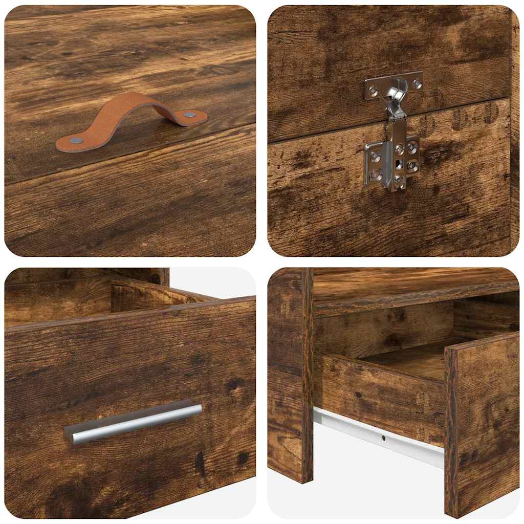 Aufbewahrungsbettgestell Geräucherte Eiche 135 x 190 cm