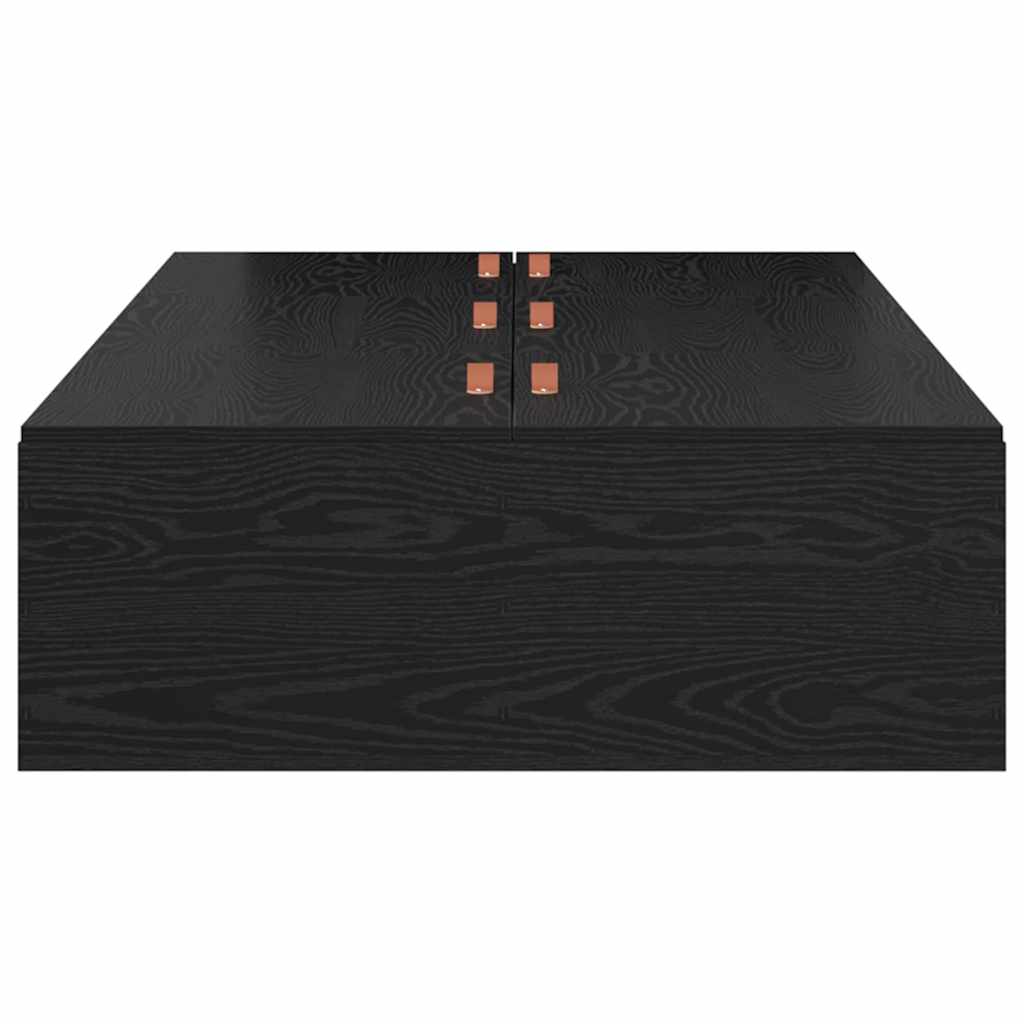 Aufbewahrungsbettgestell Schwarz Eichen-Optik 80 x 200 cm