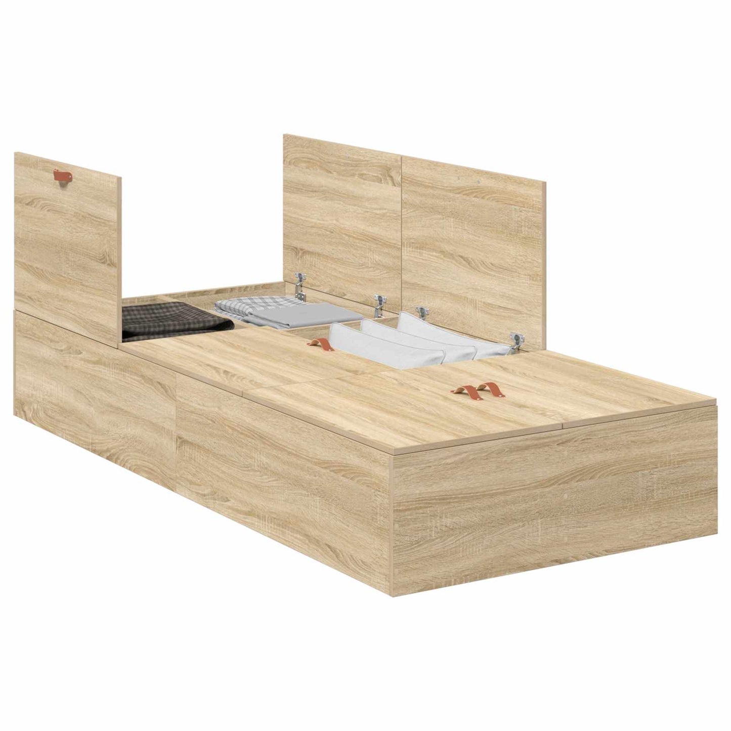 Aufbewahrungsbettgestell Sonoma-Eiche 90 x 200 cm Holzwerkstoff