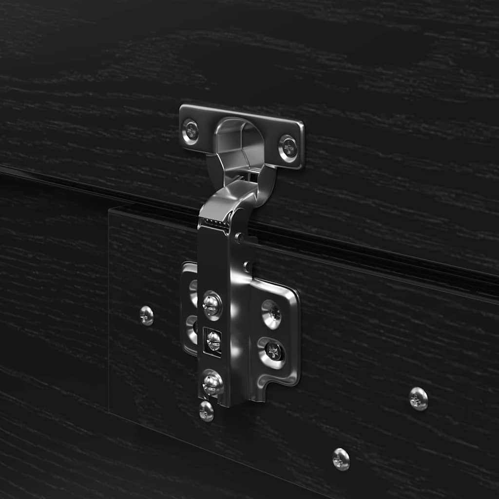 Aufbewahrungsbettgestell Schwarz Eichen-Optik 120 x 200 cm