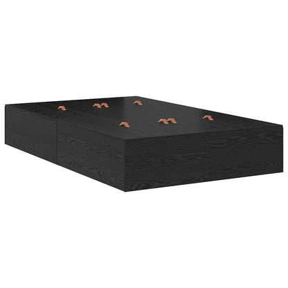 Aufbewahrungsbettgestell Schwarz Eichen-Optik 120 x 200 cm