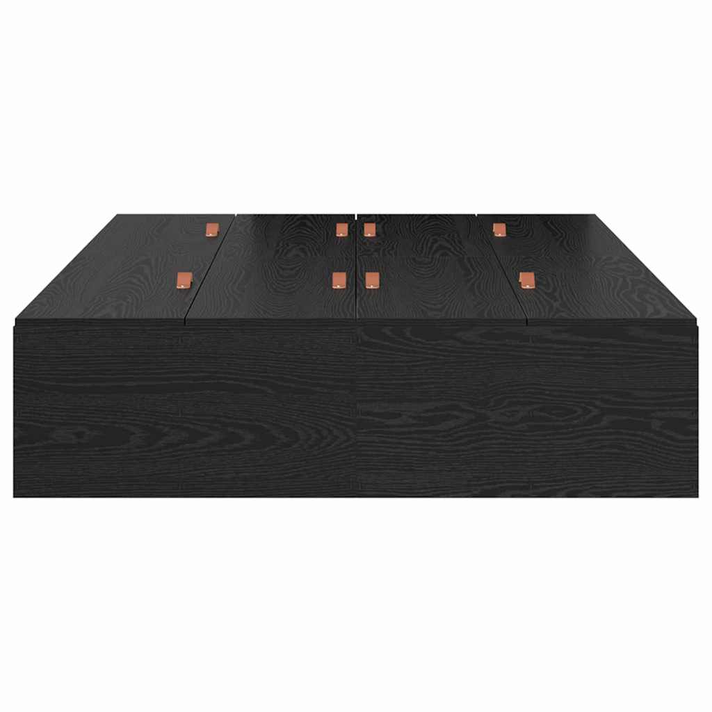 Aufbewahrungsbettgestell Schwarz Eichen-Optik 120 x 200 cm